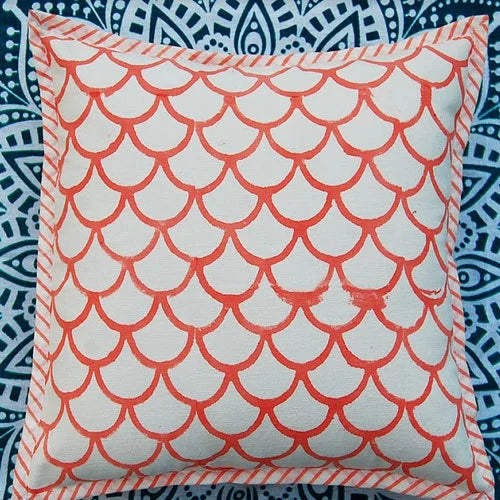 Canvas Block Printed Cushion Cover